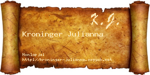 Kroninger Julianna névjegykártya